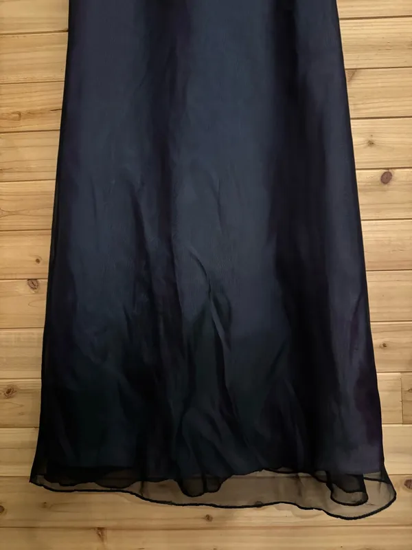 VNTG Faviana Large Iridescent Purple Green Strappy Prom Dress Whimsigoth Fairy - Image 3
