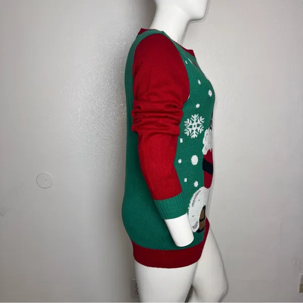 Novelty Christmas‎ Ugly Sweater Size L “Ho Ho Bottoms up” Pullover Women’s - Image 2