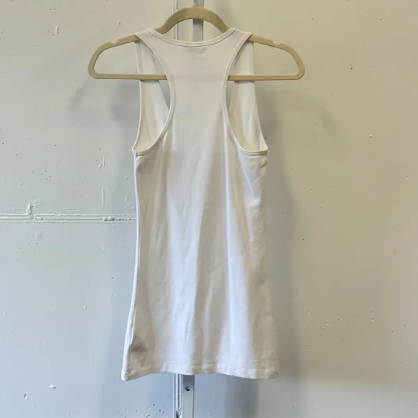 Guess White Gold Metallic Heart Studded Racerback Tank Top Large Embellished - Image 2