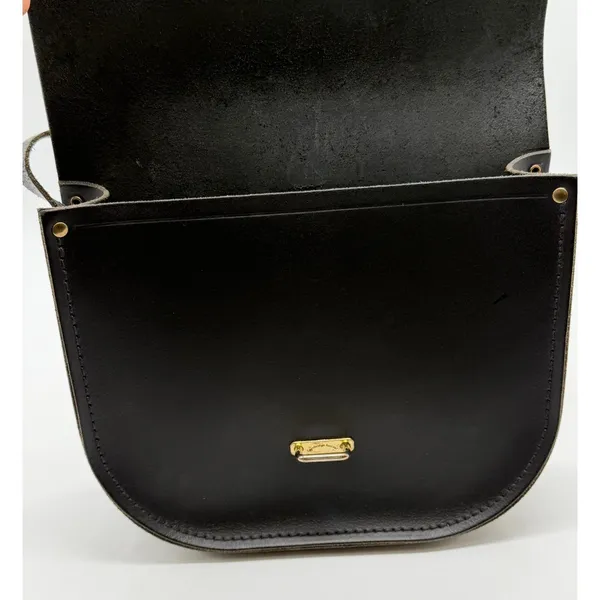 The Cambridge Satchel Company Saddle Bag Women Small Black Leather Crossbody - Image 5