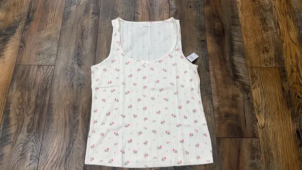 Gap Women’s Pajama Set, Wide Leg Pants And Tank Top, Cream Pink, Size Large, NEW - Image 4