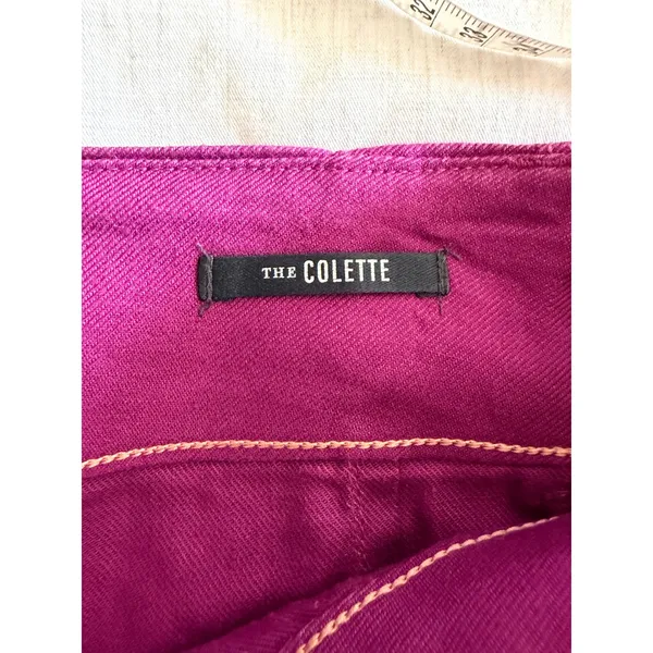 Anthropologie Maeve The Colette Pants Women 6 Magenta Linen Wide Leg Cropped - Image 6