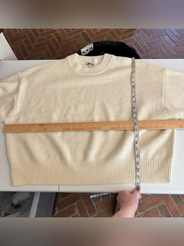 Madewell‎ SoftWool Boxy Crewneck Sweater size XL NT602 NEW heather cloud - Image 7