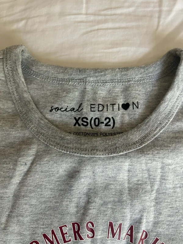 Baby Tee Gray Size XS - Image 2