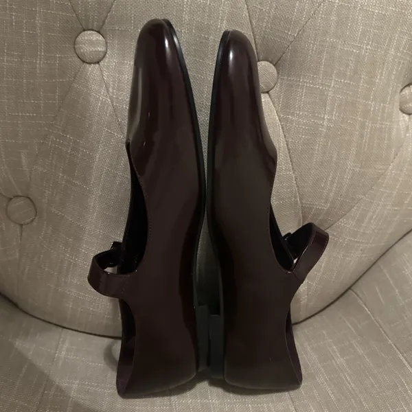 Mango Burgundy Patent Leather Mary Jane Flats - Image 6