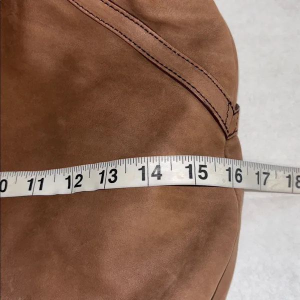 Mandarina Duck Brown Suede Shoulder Bag Zip Closure Preloved Very Clean Inside - Image 9