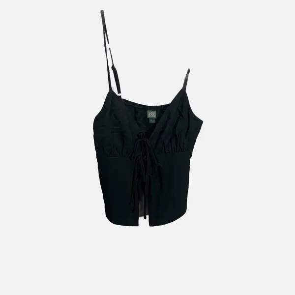 Wild Fable‎ Black Tie Front Cami Top Adjustable Straps XS Festival - Image 2