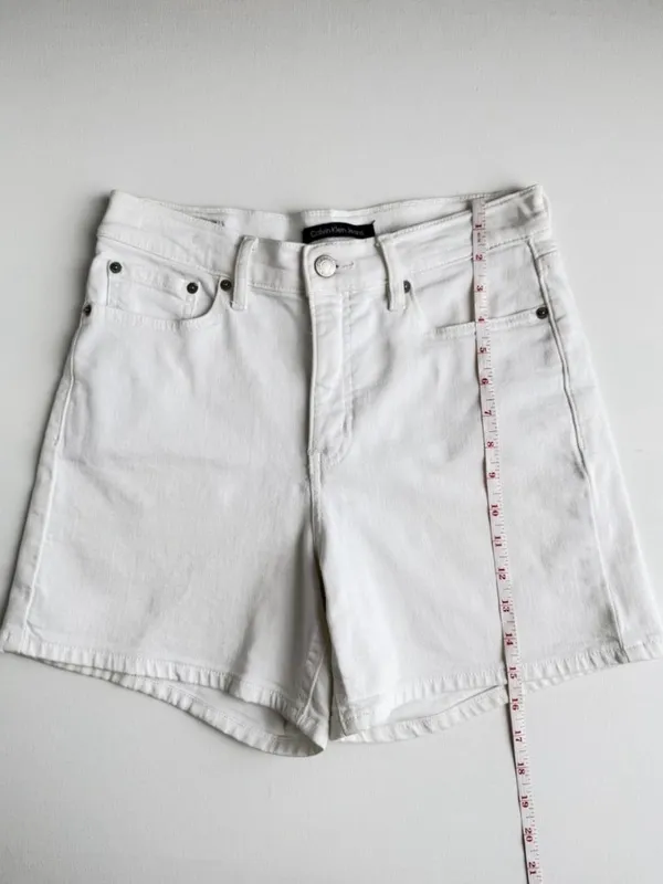Calvin Klein Jeans White High Rise Denim Shorts Size 8 Classic Summer - Image 10