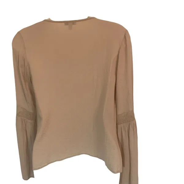 Peasant Style Blouse Beige Tunic Top Ladies Sz M Cottagecore - Image 3