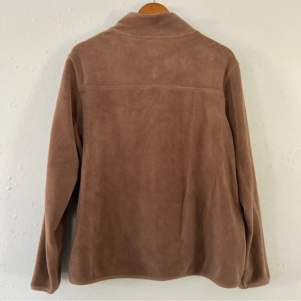 32 Degrees Heat Tan Brown Midweight Snap Arctic Fleece Pullover Large Comfy - Image 8