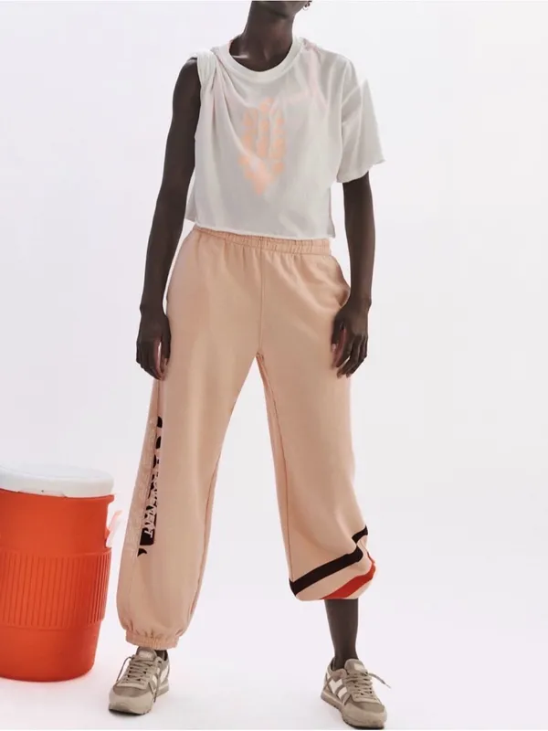 NWT Free People Movement Inspire Tee White Peach Pastel Combo Size Large - Image 4