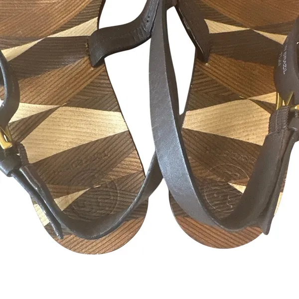 Tory Burch Miller‎ Block Heel Sandals Geometric Print 7.5 - Image 3
