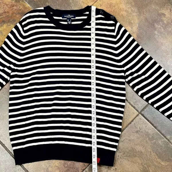 The Outfitters By Lands End Striped Crew Neck Sweater Large - Image 6
