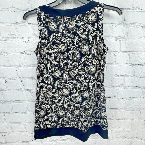 White House Black Market Top Women's S Floral Sleeveless Tunic Dressy Stretch - Image 2