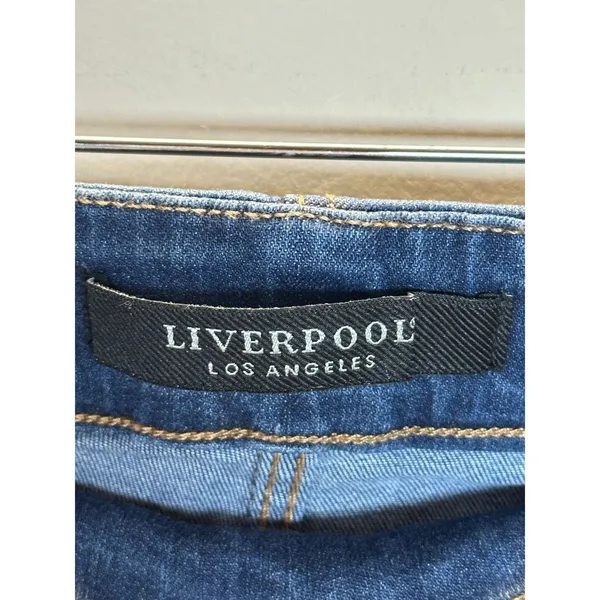 Liverpool Chloe Pull-On Jeans Womens 4 Blue Crop Cantrell Stretch Denim - Image 7