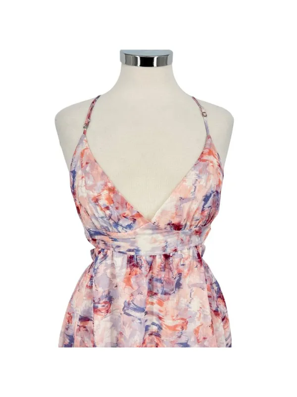 Fanco Cutout Tiered Sleeveless Maxi Dress Resortwear Pink Purple Size Medium NWT - Image 12