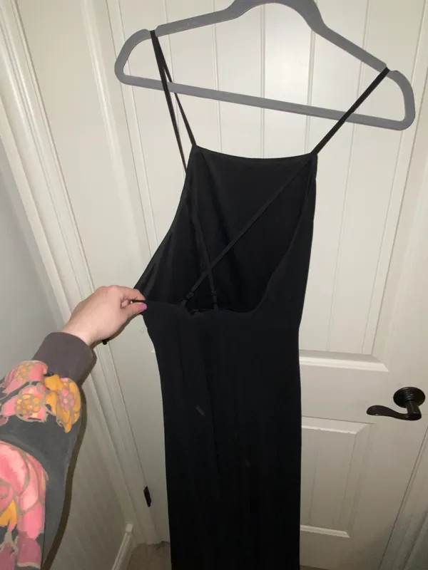 Lulus formal maxi black dress with cross back - Image 4