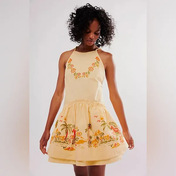 FREE PEOPLE Deserted Island Mini Dress‎ size medium NWT - Image 3