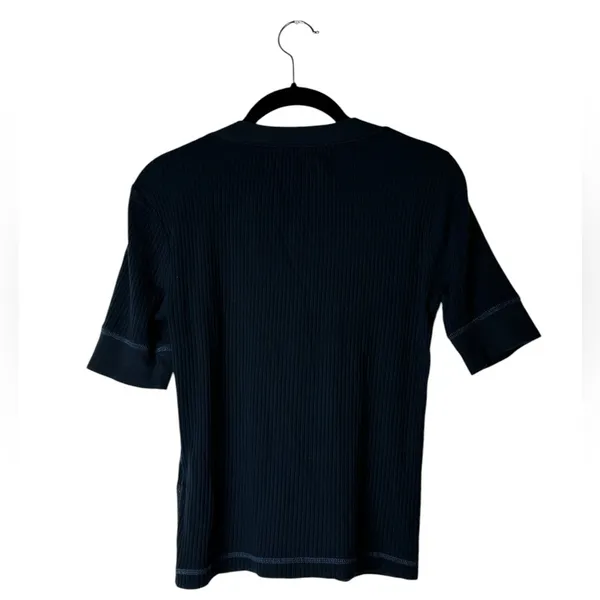 Abercrombie & Fitch Ribbed Henley Shirt Half Sleeve Y2K Preppy Casual Bella Swan - Image 4