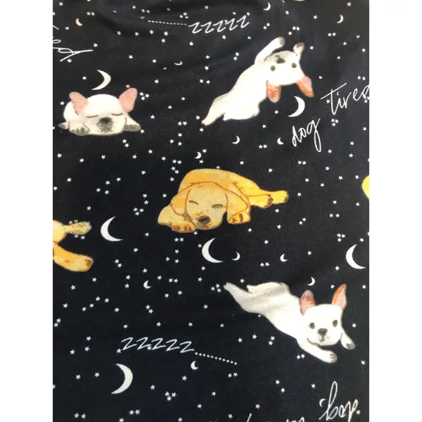 Cuddl Duds Blue Sleeping Dogs Stars Moon Print Pajama Set Size L Cozy Soft - Image 2