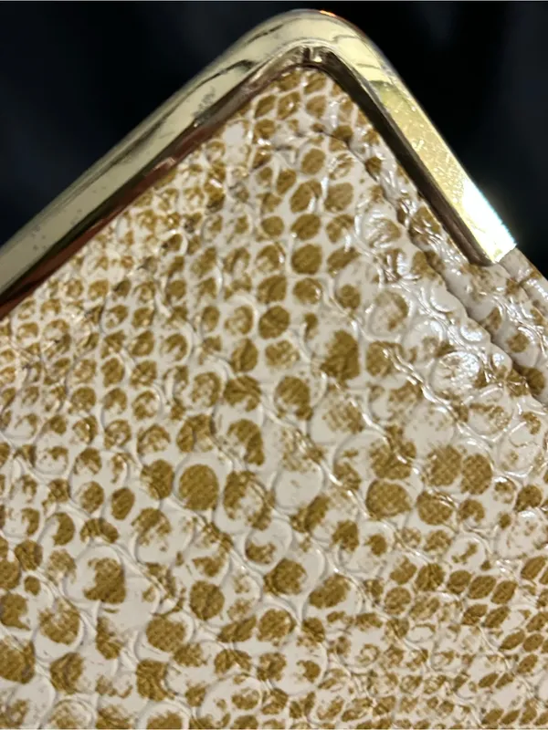 Gold Snakeskin Embossed Women’s Clutch Bag - Image 16