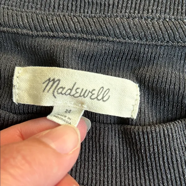 Madewell Charcoal Ribbed Knit Top - Image 2