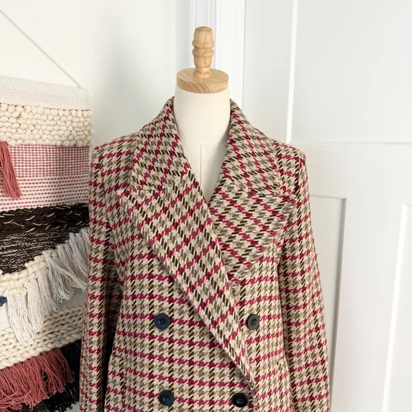 & Other Stories Houndstooth Coat Sz 8 - Image 3