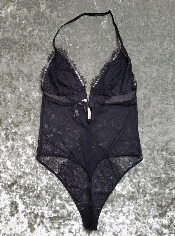Victoria's Secret Sheer Lace Teddy Thong Bodysuit - Image 7