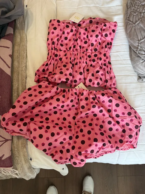 Brittany Polka Dot Bubble Set Pink Size M - Image 3