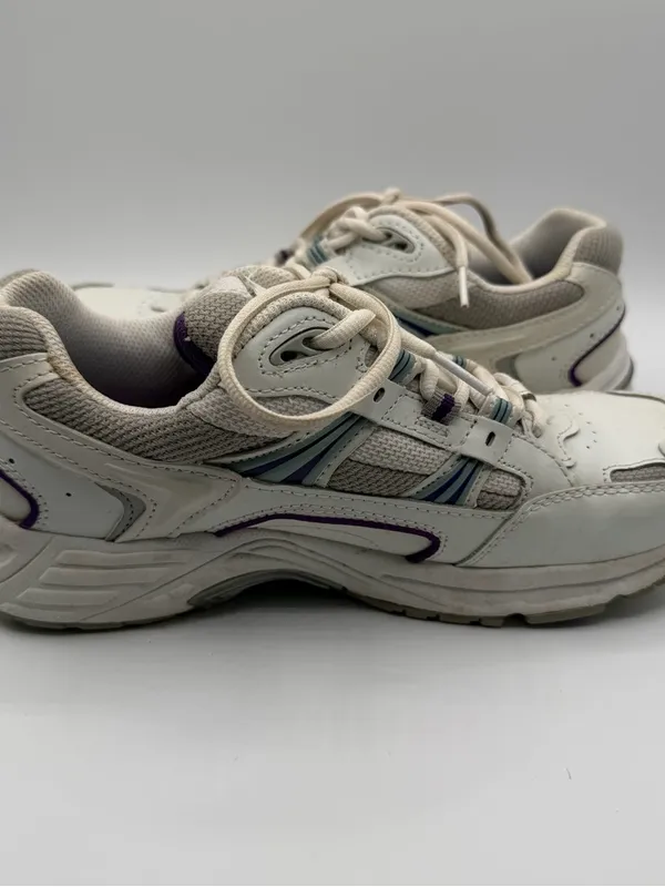Vionic Walker Womens 7 Wide White Purple Orthotic Arch Support Walking Shoes - Image 5