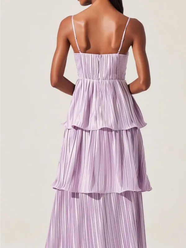 ASTR THE LABEL Lupin Pleated Tiered Maxi Dress - Image 3