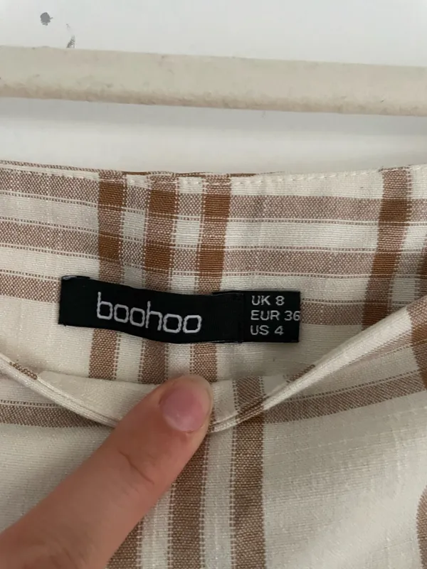 Boohoo Cream tan plaid suit set - Image 10