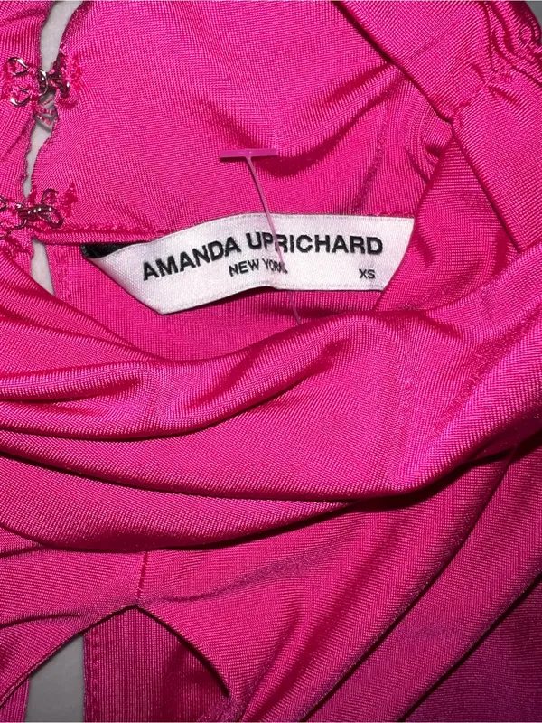 AMANDA UPRICHARD Beliza Mini Dress in Hot Pink - Image 4