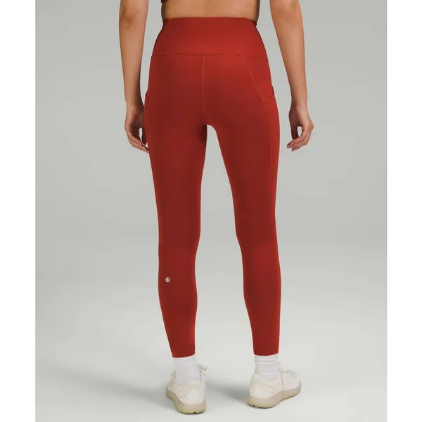 Lululemon Red Wunder Train High-Rise Leggings with Pockets 25" - Image 3