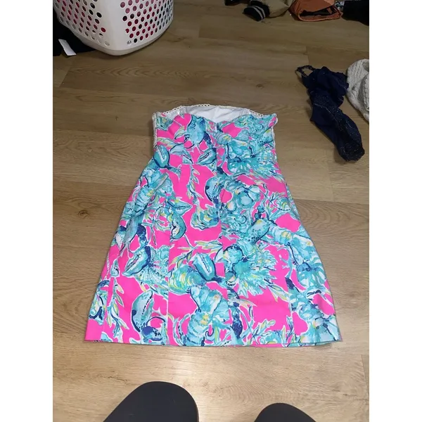 Lilly Pulitzer Strapless Floral Dress - Image 4