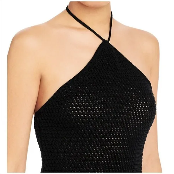 NEW Aqua Halter Crochet Dress MEDIUM - Image 5
