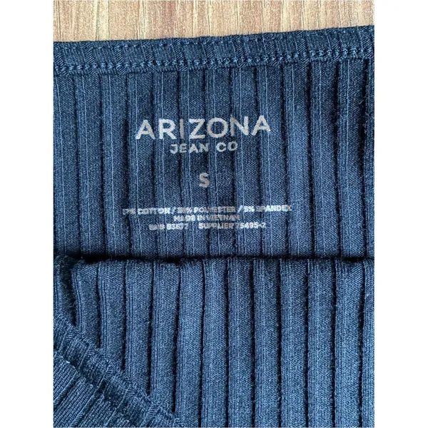 NWT Arizona Jean Co. Black Ribbed Knit Square-Neck Tank Bodysuit - Size S - Image 4
