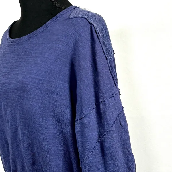Free People We The Free‎ Blue Patchwork Slouchy Pullover Top Womens Medium Boho - Image 6