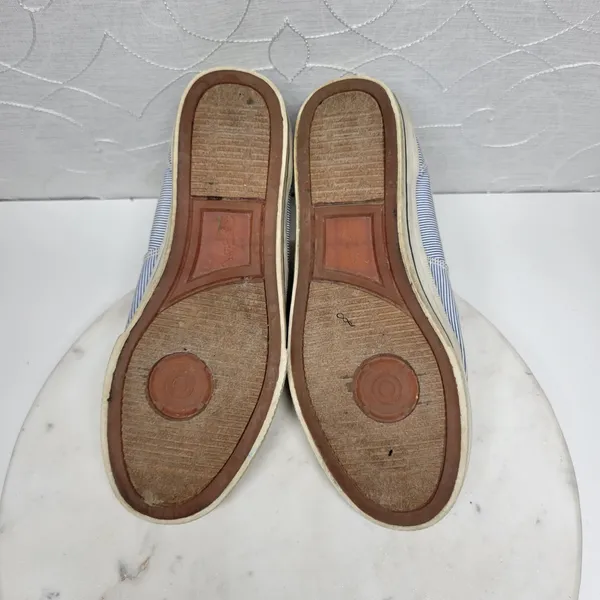 Polo Ralph Lauren Vaughn Boat Shoes Mens 9.5 Blue White Pinstriped Deck Sneakers - Image 6