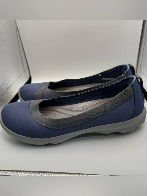 Crocs Busy‎ Day Stretch Ballet Flat Navy Blue Black Comfort Slip On Casual W7 - Image 6