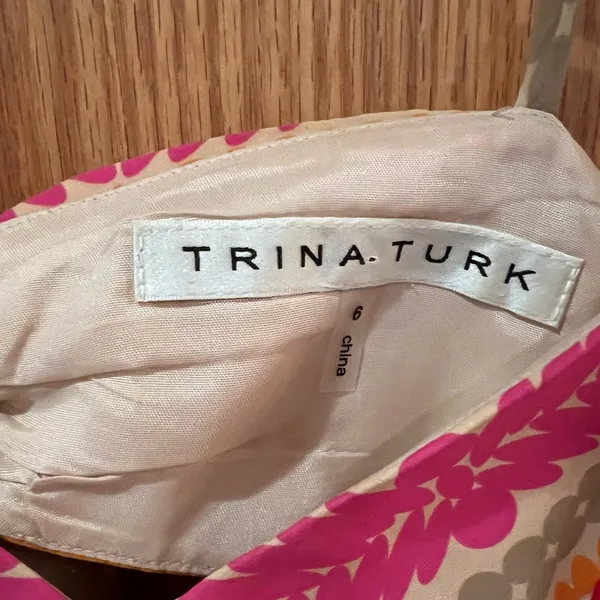 Trina Turk Gypsum Cut-Out Stretch Silk Lined Mini‎ Dress in Cactus Flower Size 6 - Image 9