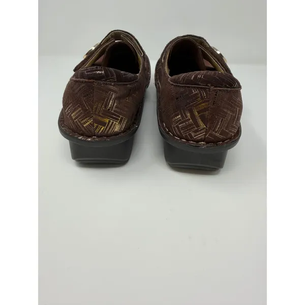 Alegria Paloma Brown Gold Metallic Clogs Shoes DEN-589 Womens 38 USA 7.5 - Image 3