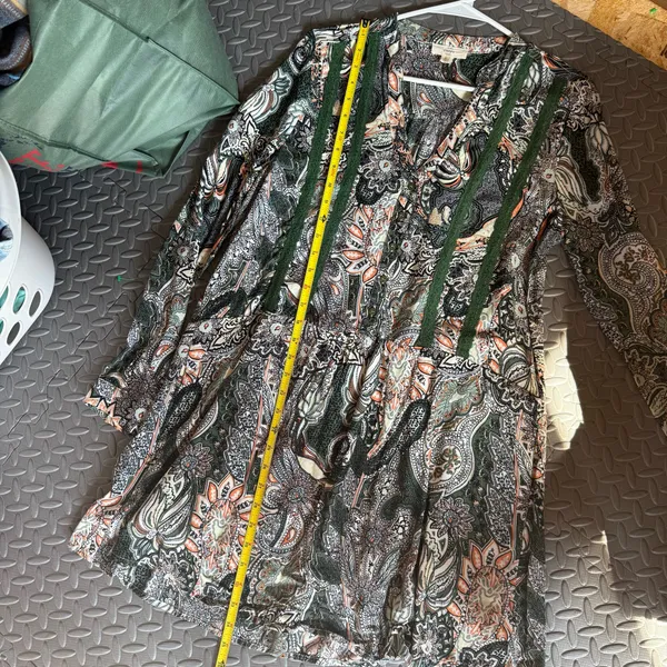 Umgee Green Paisley Floral Drop Waist Dress - Image 10
