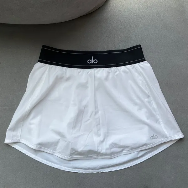 Alo Yoga Match Point Tennis Skirt White XS - Image 2