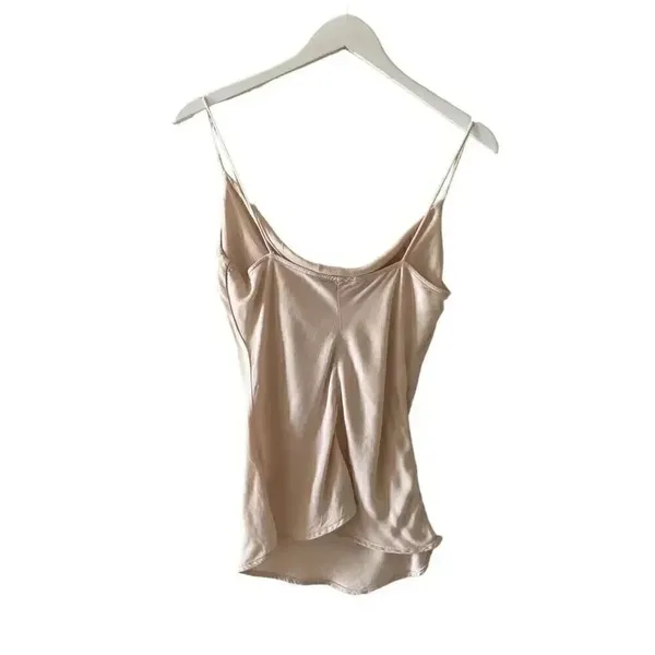 Zara Draped Satin Cami Apricot Champaigne Women’s Lightweight Top SZ M #1721 - Image 5