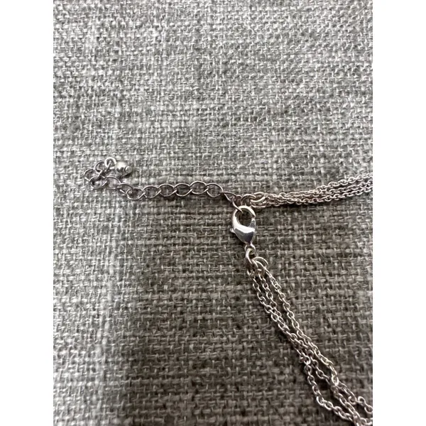 Layered Turquoise Bead Necklace w/ Silver Chain Adjustable Length Women Fashion - Image 3