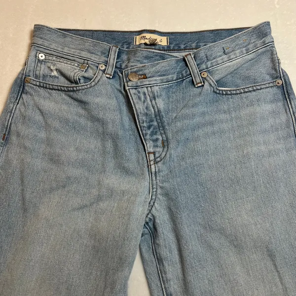Madewell Low-Slung Straight Jeans With Criss-Cross Waistband Size 26 Casual - Image 6