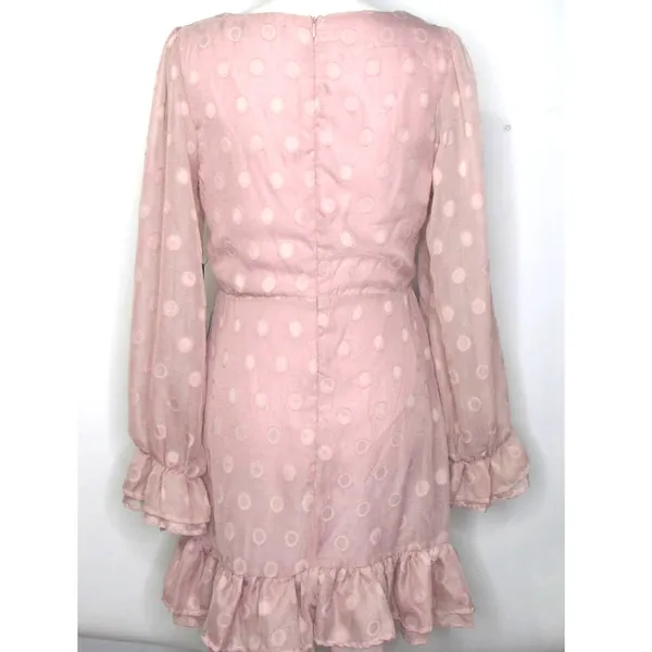 Lulus Just Spotted Dot Jacquard Ruffled Mini Dress - Image 4