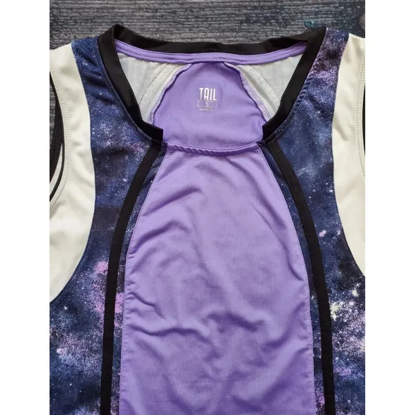Tail Shirt Women Small Activewear Golf Top Sleeveless Black Purple Space Sky - Image 2