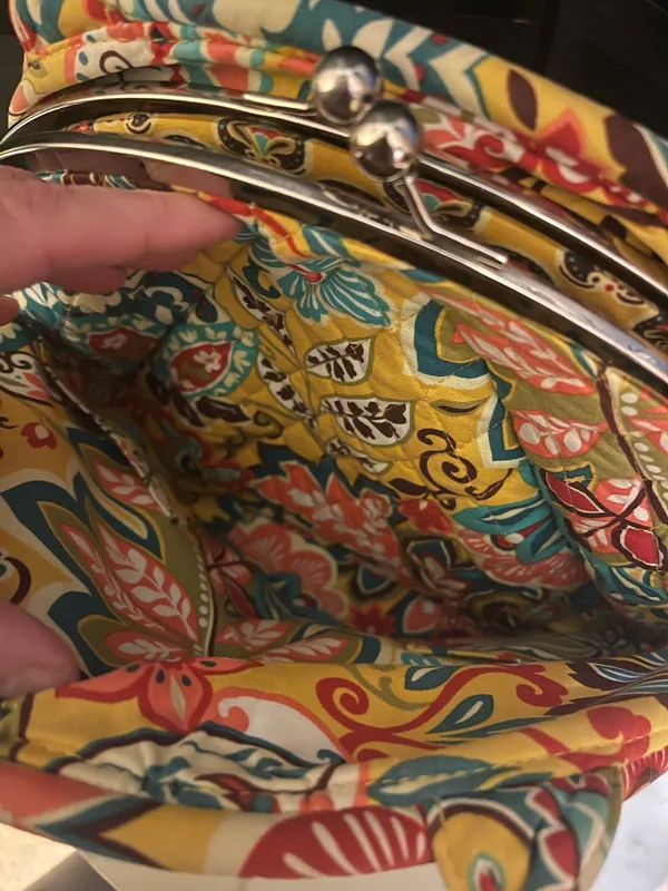 VERA BRADLEY PROVENCAL Eloise Kisslock Purse 9.5 x 12 x 4.5 Preloved - Image 15